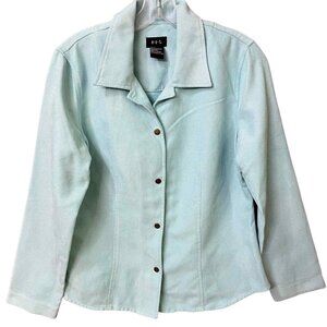 RQT Light Blue Polyester Womens Jacket Size M‎ buttons with collar